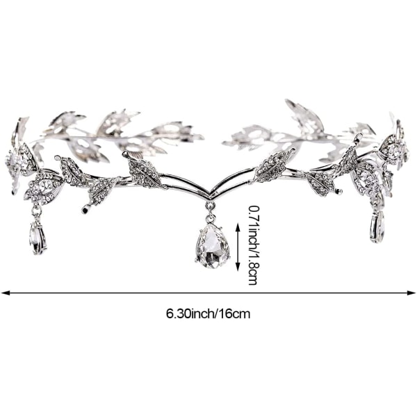Elegant Rhinestone Löv Bröllop Silver Tiara och Kronor Kristall