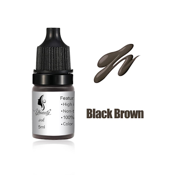 Ögonbrynsfärg Material 5ml Nybörjarövning Tatueringsfärg Mjölk Lätt Färg Dimma Ögonbryn,Läpp Ögonpenna Färg (FÅ DET) Black coffee