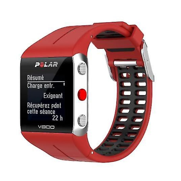 Kompatibel Polar V800 GPS Smartwatch Tvåfärgad Stålspänne Red-Black