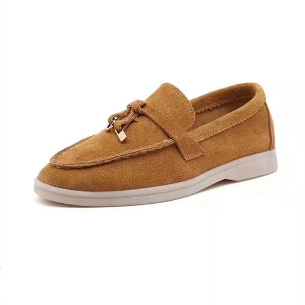 Walk Shoes Dam Loafers Mocka Causal Moccasin Lock Beanie Shoes Comfo brown 43