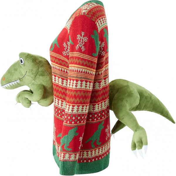 Unisex stickad ful jultröja - Novelty 3d Doll Pullover För Tyrannosaurus rex 2XL