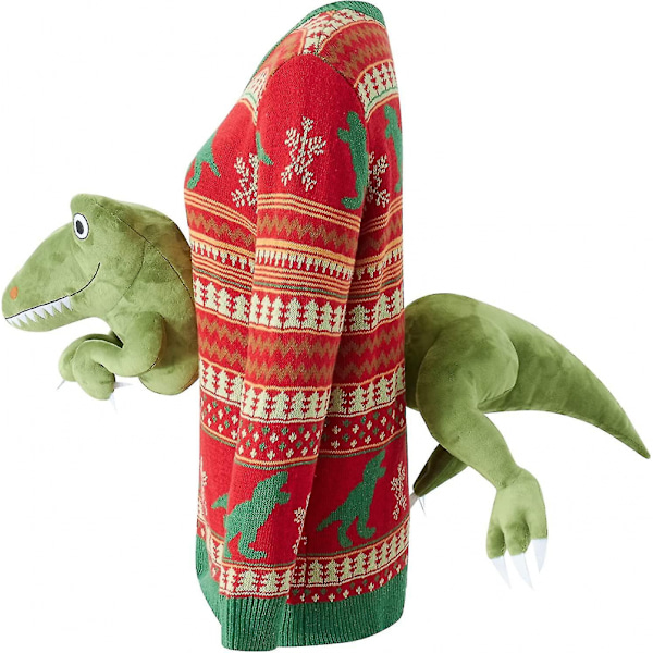Unisex Stickad Ful Jultröja - Nyhet 3D Dock Pullover För Tyrannosaurus rex L