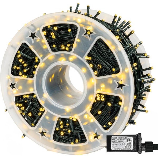 Ljusslingor för utomhusbruk, 1000 LED 100 meter, Plug-in-modell Warm White 500 LED