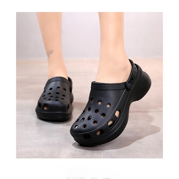 Kvinnors Klassiska Platform Clog Svart färg 39