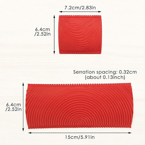 2-pack Imitation Trämönster Färgroller för Väggmålning, Väggtextur, Konstmålningsverktyg - 7,2 cm - 15 cm