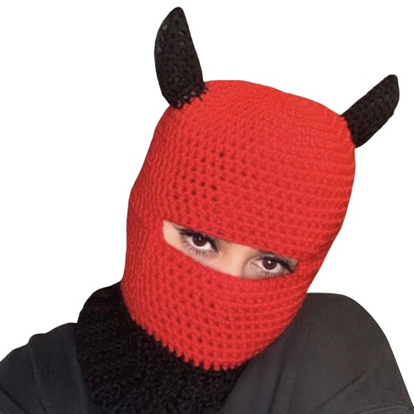 Balaclava-hatt med långa kaninöron Vindtät Andningsbar Söt Kaninhatt Kaninöron Hattar för Cosplay Dark red Kid