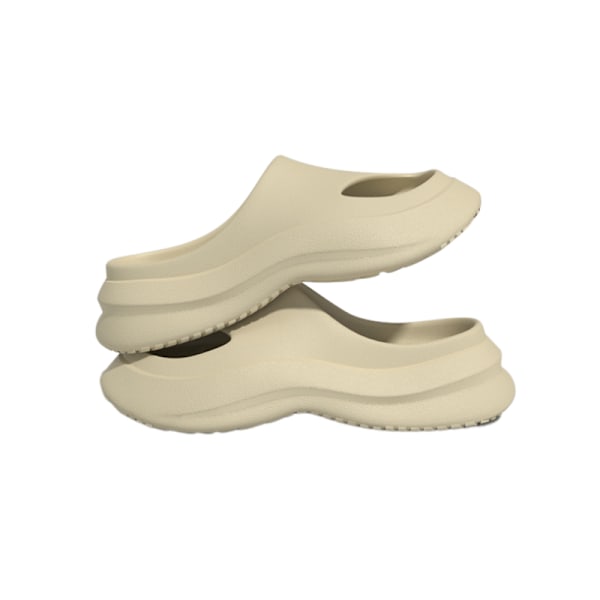 Clunky Dad Sandaler Tjocka Eva Plattformsskor Slip On Tofflor Beige 44