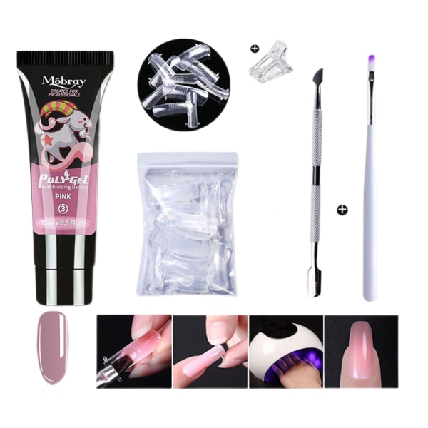 Nagelförlängningsgelset Gel Polish Startpaket PGP004