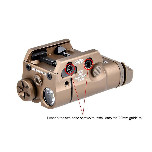 Taktisk Xc2 Airsoft Jakt Ficklampa Röd/Grön Punktlaser Med Vit Red Laser (Tan)