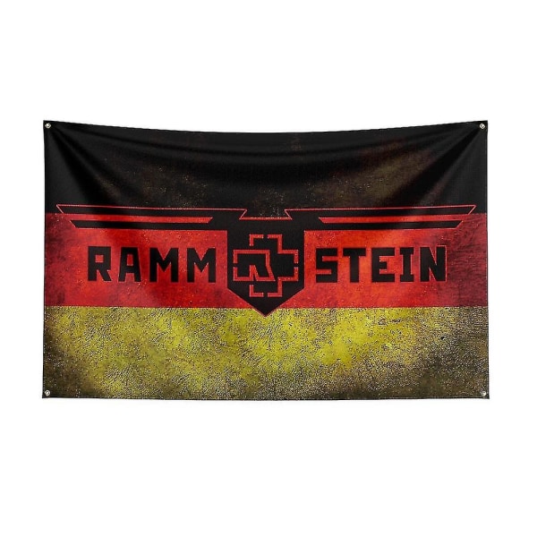 3x5ft Rammstein Rockband Flagga Polyester Digitaltryck Musikminnesmärke Banner för Dekoration J0441 90 x 150cm