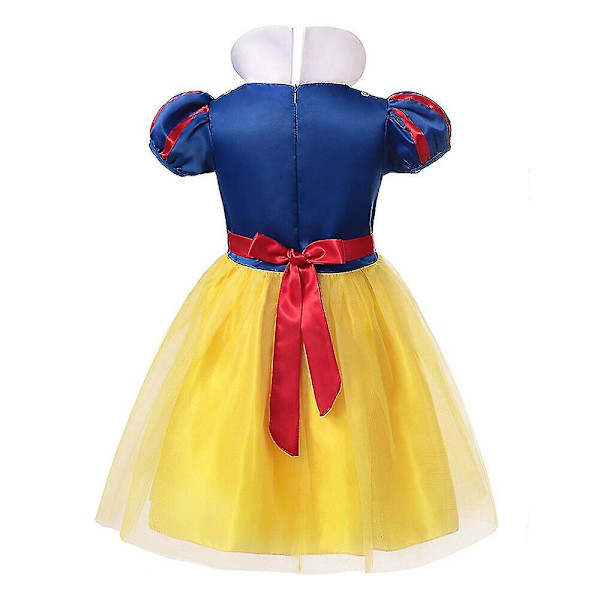 Flickans Snövit Dräkt Barn Julparty Prinsessa Kostym 5-6T Snow White 2