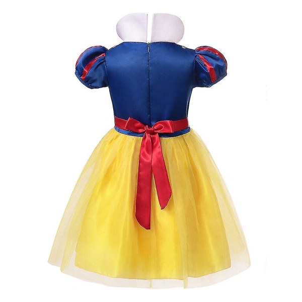 Flickor Snow White Fancy Dress Barn Julfest Princess Costu 4T Snow White 8