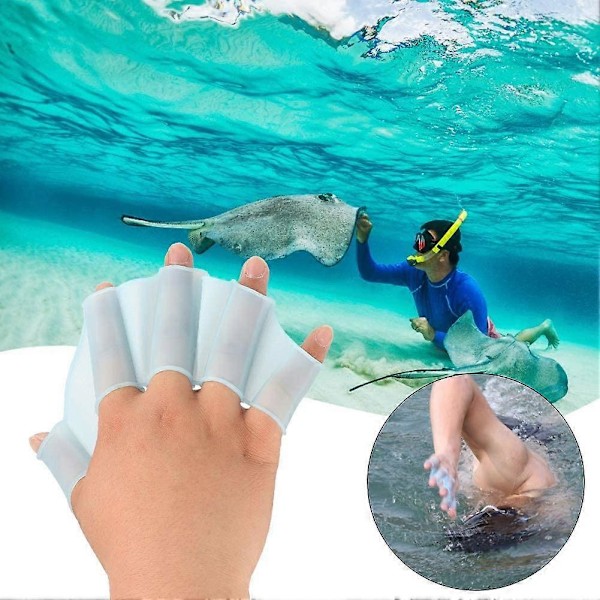 Simhandskar Paddlar Simhandskar Med Simhud Surf Simpaddlar Aqua Handskar Simfenor För Barn Snorkling Dam Herr Simtränare Storlek L