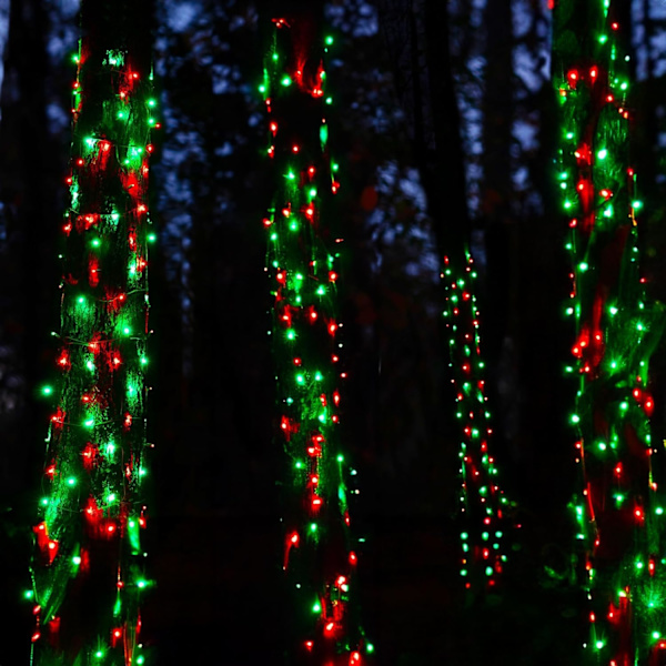 1000 LED-julkulor, 100 meter Julgranbelysning för utomhusbruk med kontakt Red & Green