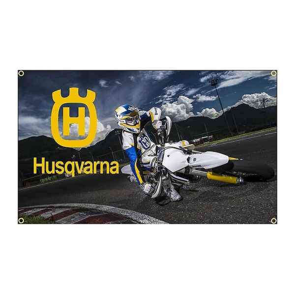 90x150cm Husqvarna Sverige Racing Flaggbanner Dekoration FLAGCORE 4 Holes In 4 Corners 60 x 90cm