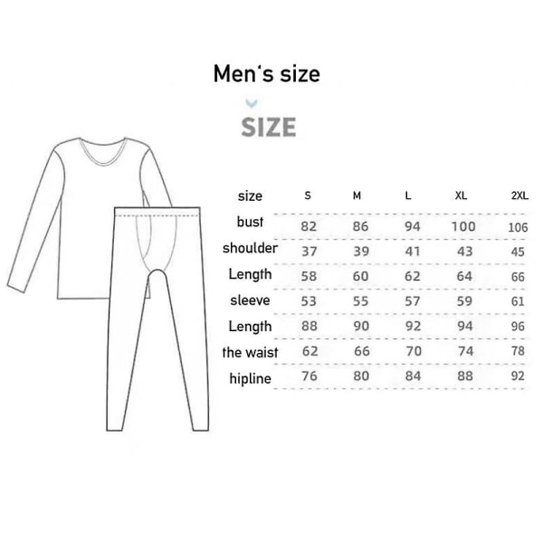 Vuxen Termisk Underkläder Pyjamas Set dark grey Men L