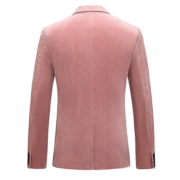 Casual manchesterjacka för män, Slim Fit Sportjacka med två knappar Pink 3XL