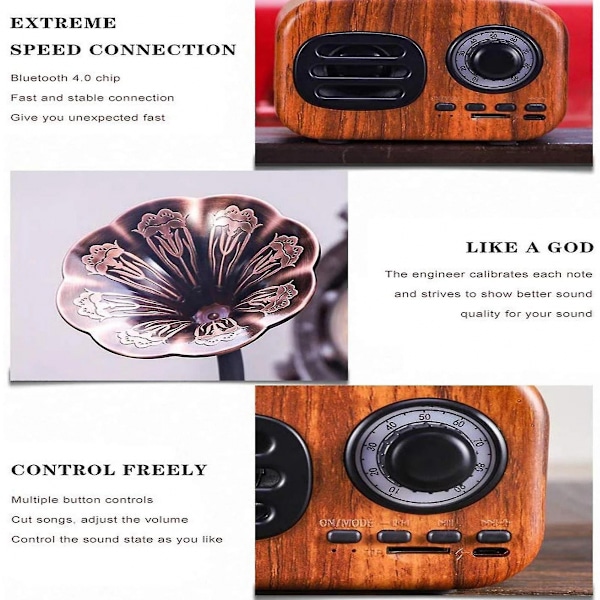 Retro Klassisk Stil Bluetooth Grammofon Högtalare Bärbar Mini Trådlös Ljudhögtalare För Hemmet