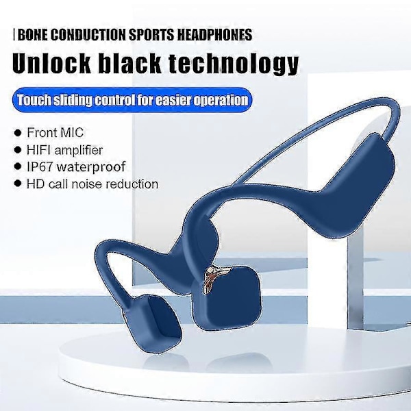 Äkta Benledningshörlurar Bt5.3 Ipx7 Vattentät Glidkontroll Öronkrok Hörsnäcka HD Samtal Nackband Hörlurar Headset För Sport