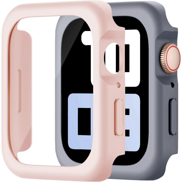 Passar till Apple Watch Screen Protector 45mm Blågrå/Sandrosa 40 mm