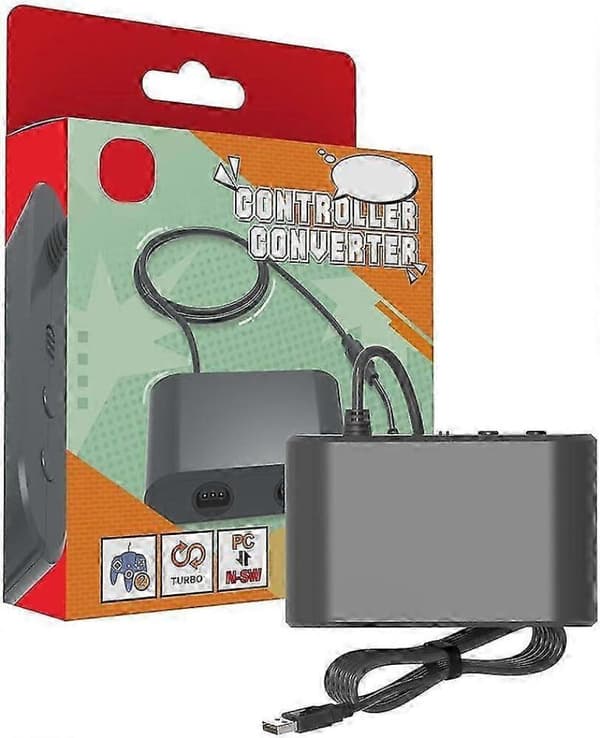 Trådlös N64-handkontrolladapter Kompatibel med Switch OLED, PC Windows, USB, Grå