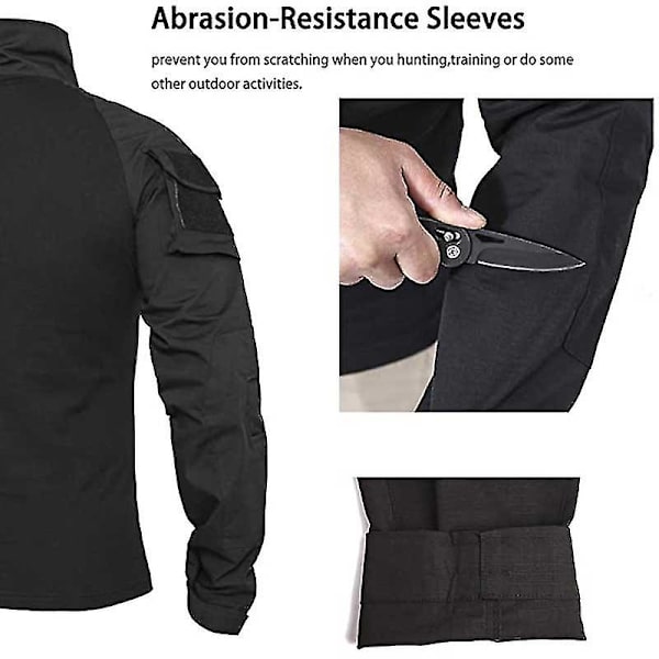 Taktisk Combat-T-shirt för Män, Utomhus 2eply-11yj51-3 Black L