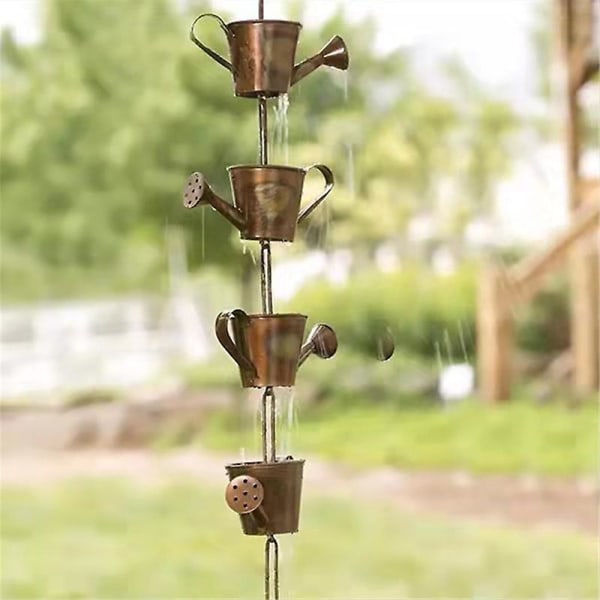 Steel Leaf Rain Chain, 1m Längd Metall Trädgårdskonstpresent till mamma, vattenkokare