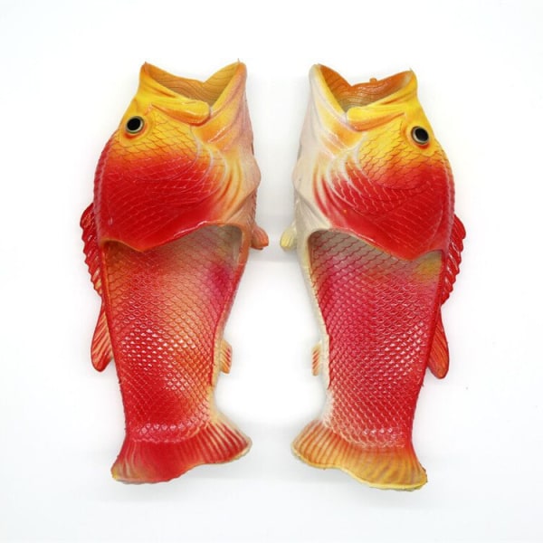 Fish Flops Original Fish Tofflor Rolig present unisex sandaler 33 Röd färg