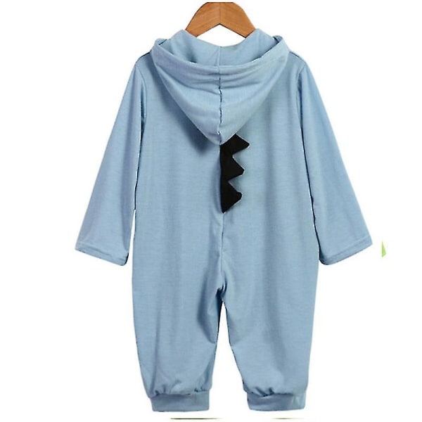 Toddler Baby Pojkar Flicka Dinosaur Hoody Romper Jumpsuit Outfits Blue 18M