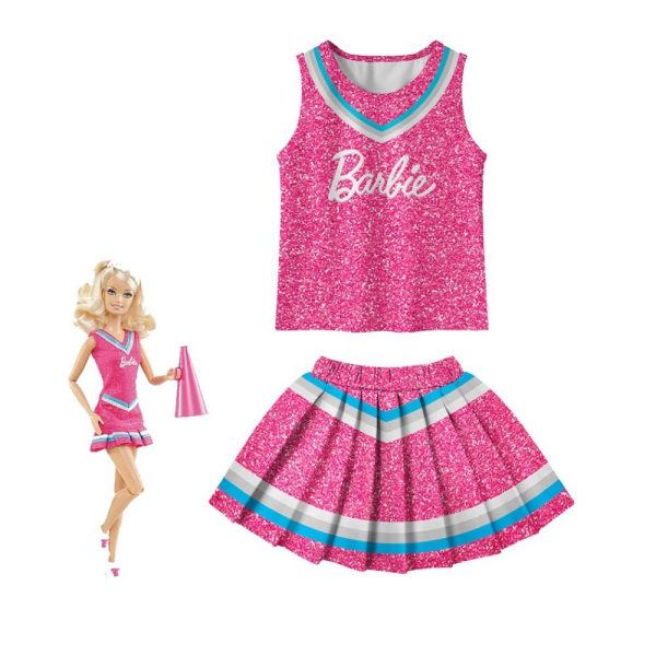 Barbie-filmen Cheerleader Cosplay Kostym - Flickors Halloween Outfit 110cm