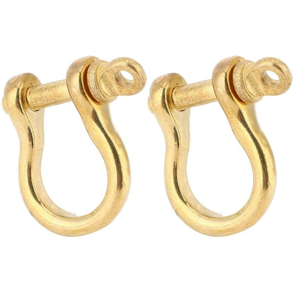 2st Shackle Lås, Mässing Hästsko Spännen U-formad Krok Shackl