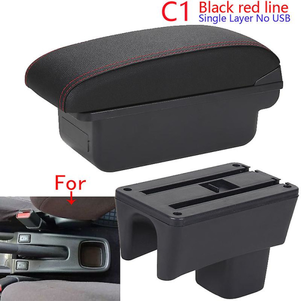 För Suzuki Swift Armstödslåda För Suzuki Swift 2005-2023 Bilarmstöd Ca C1 Black red NO USB