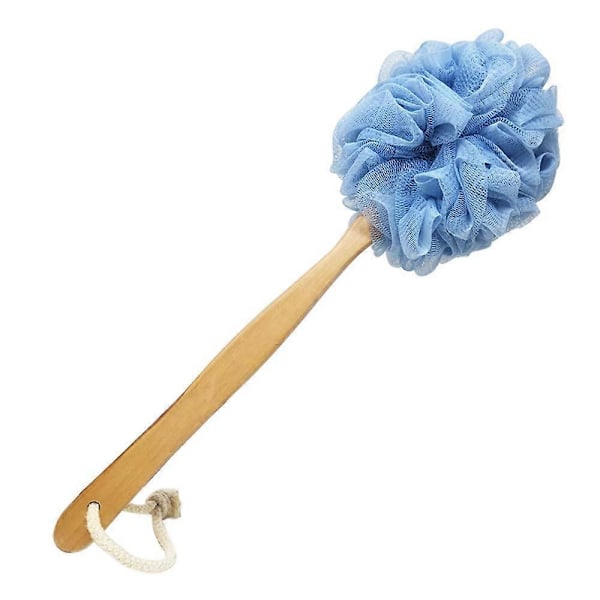 Luffa på pinne, Luffa ryggskrubbare för dusch, (Blå)