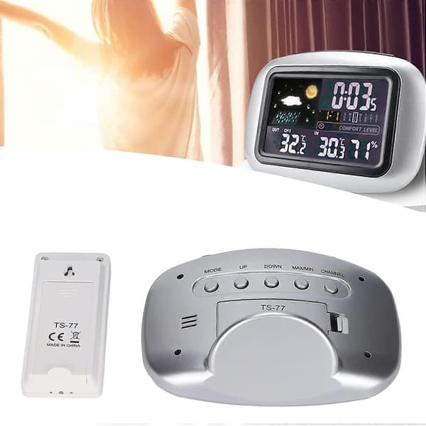 Väderstation Termometer, Färgdisplay Väder Hygrometer Termometer för Växthus Kontor Hem