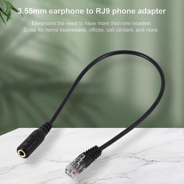3,5 mm till RJ9 Headset Adapterkabel för Kontorstelefoni