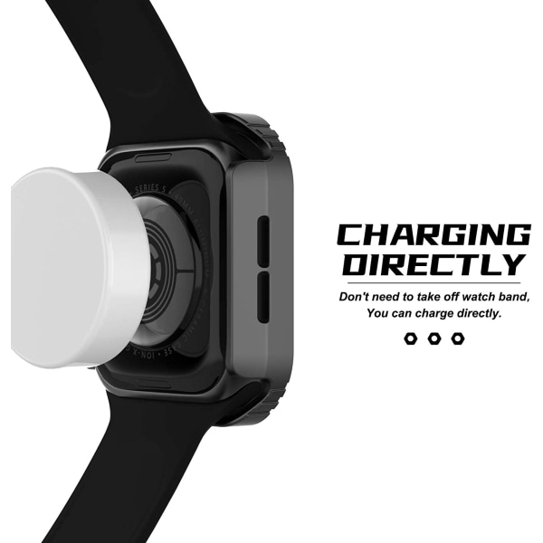Kompatibelt Apple Watch-fodral med skärmskydd Svart 42 mm