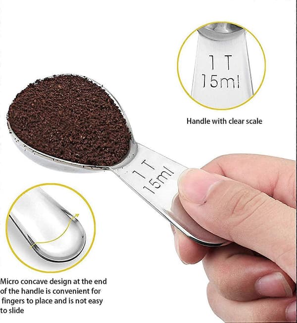 Kaffemått 3st Rostfria Måttskedar 15ml Silver