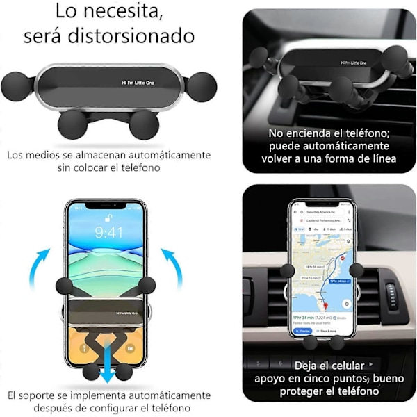 Universell Biltelefonhållare med 360° Rotation, för Samsung S20 / S10, Huawei, Oneplus, Andra telefoner och GPS