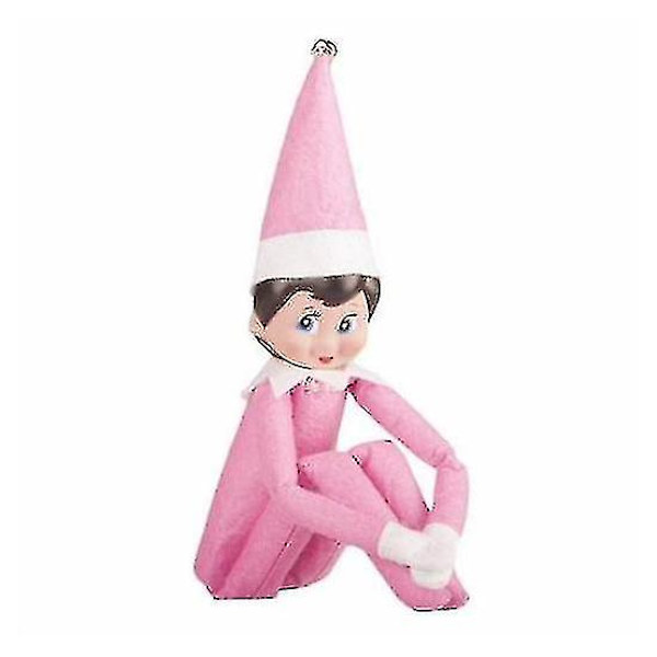 Jultomte Plyschdocka Leksak Elf Pojke Flicka Staty Julgåva St Boy Pink Clothes