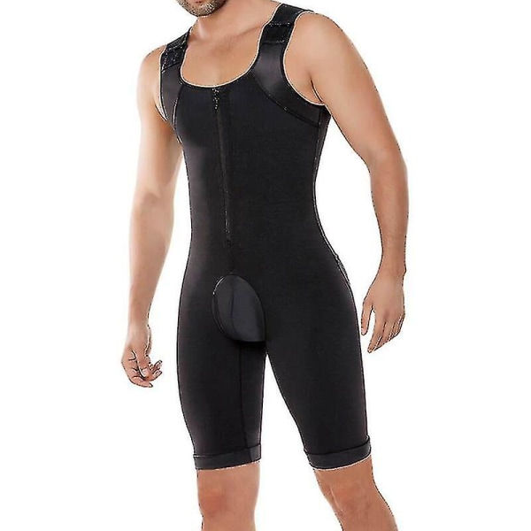 Männs Shapewear Bodysuit Helkroppsshaper Black 4XL