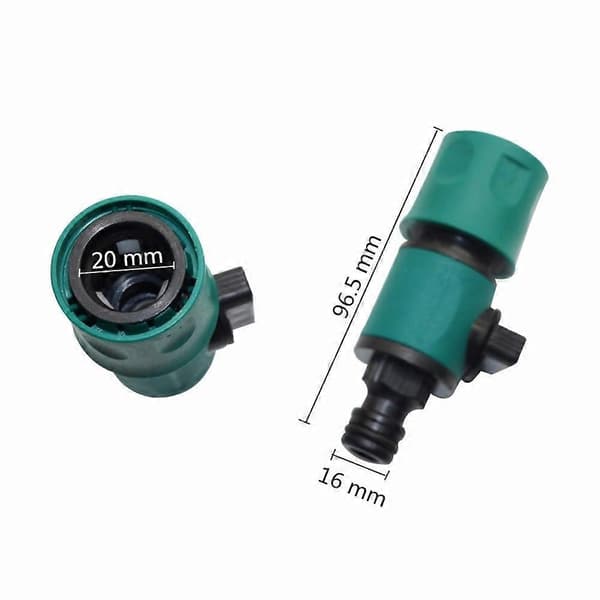 2 st 16mm Trädgårdsslang Snabbkoppling Vattenrörskopplingar med Ventil (16mm)