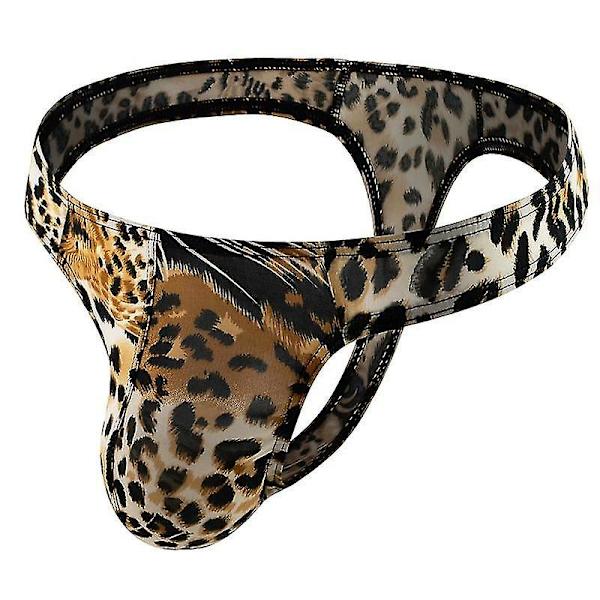 Mäns Leopardmönstrade Tanga G-string Underkläder Tiger head gold M