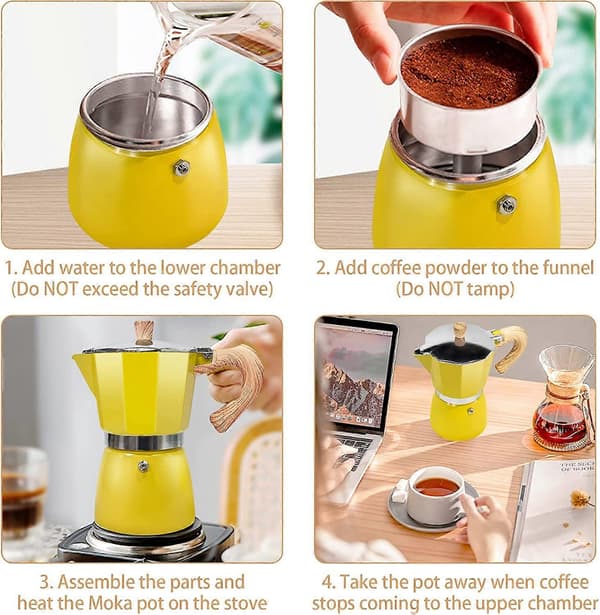 Espressomaskin, Aluminium Spishäll Kaffebryggare, 300ml/6 Koppar
