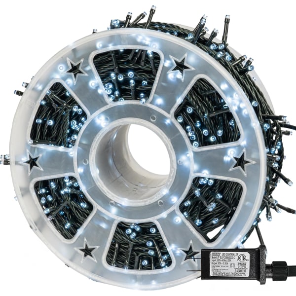 Ljusslingor för utomhusbruk, 1000 LED 100 meter, Plug-in-modell White 500 LED