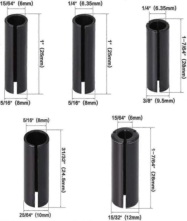 9 st Chuckadapter Fräsbits Högprecisions Collet Adapter CNC Stål Collet Chuck för Elektrisk Fräs