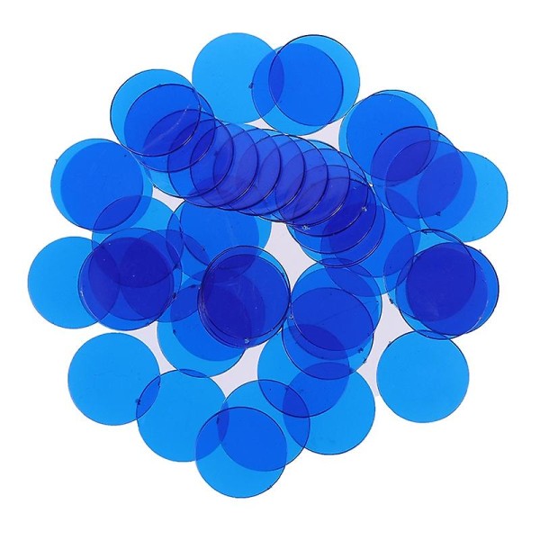 50 st 15 mm plastpokermarker Casino Bingo Markers Token Familjespel Blue