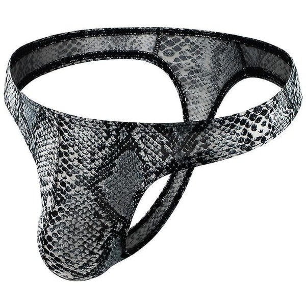 Mäns Leopardmönstrade Tanga G-string Underkläder Grey snake pattern 2XL