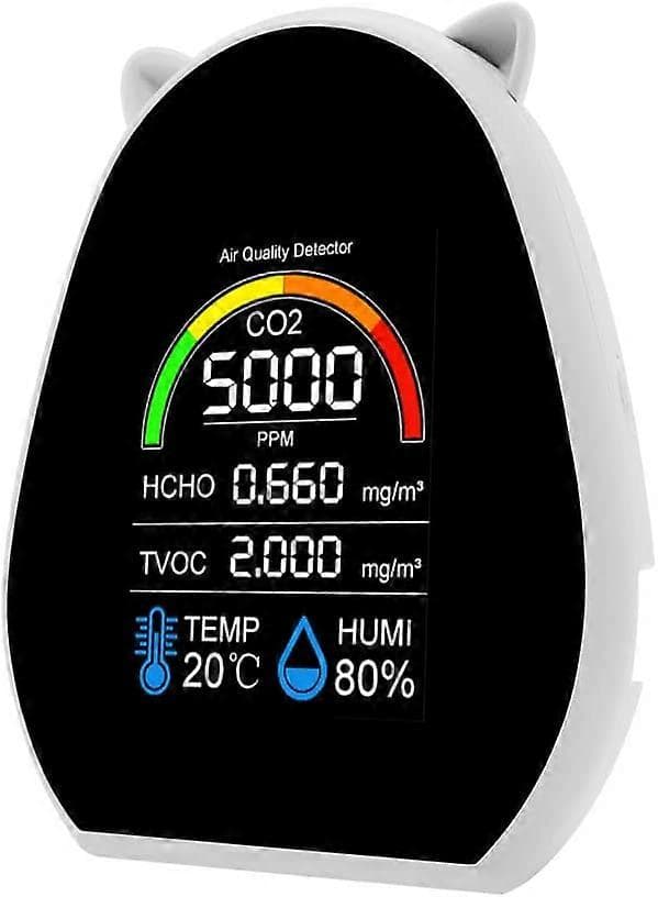 5-i-1 Luftkvalitetsmätare, Multifunktionell CO2-testare