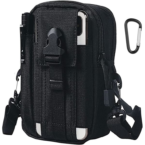Taktiska Midjeväska, Universal Utomhus Midjeväska | Molle EDC Pou 6 Svart axelrem