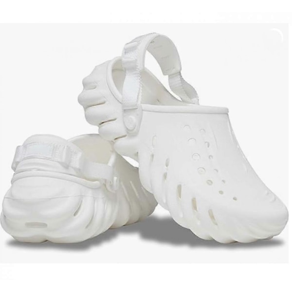 Unisex Klassiska Echo Clog Platform Skor Slip On Sandaler Tjock Sula Slide Skor White M11 45 46